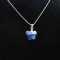 Lantisor cu pandantiv Swarovski Blue Butterfly - placat aur 18k