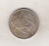 Bnk mnd Bermuda 5 centi 1975 , fauna marina, America de Nord