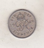 Bnk mnd Marea Britanie Anglia 6 pence 1949, Europa