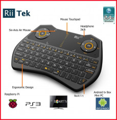 Nou! RiiTek RT-MWK28 Telecomanda cu Mini Tastatura Wireless si Mouse in Aer Air Mouse 2.4GHz - MiniPC MK908 MK908II, SmartTV, PS3 foto