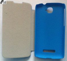 Husa Portmoneu Wallet ALBASTRU - Alcatel One Touch Pop C7 foto