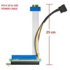 PCI Express Riser 1x la 16x Molex Power foto