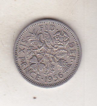 bnk mnd Marea Britanie Anglia 6 pence 1956 foto