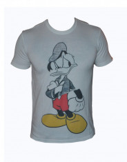 Tricou tip Zara Man - Alb - Model slim fit - Model 2014 - Masuri: L - Editie noua de sezon - Donald Funny foto