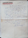 Scrisoare a lui A. E. Baconsky pe hartie cu antetul Almanahului literar, catre ministrul Macovescu, 1955