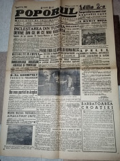 ziarul poporul 11 aprilie 1943 ( multe stiri de pe front ) foto