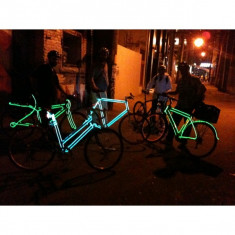 Kit electric EL Wire tuning bicicleta nocturna foto