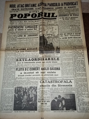 ziarul poporul 2 mai 1942-pierderiuriase suferite de bolsevici,stiri de pe front foto