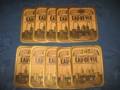 Etichete franceze de Coniac vechi, set de 10 bucati, pret pe set. foto