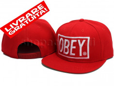 Sapca Snapback OBEY OSFA Rosu IN STOC Livrare Gratuita foto