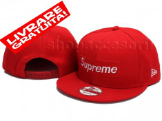 Sapca Snapback New Era 9fifty Supreme Rosu Reglabila IN STOC Livrare Gratuita LICHIDARE STOC foto