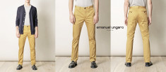 UNGARO Pants &amp;quot;Straight Fit Chino&amp;quot;- Pantalon Blugi barbati SAND NISIP. Marime W 31 (80 cm talie) OUTLET Produse ORIGINALE noi REDUSE! foto