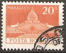 TIMBRE 103j, ROMANIA, MONUMENTE,1973, MAUSOLEUL EROILOR MARASESTI, 20 BANI, STAMPILAT; TEMA : ARTA, MONUMENT, ARHITECTURA , CONSTRUCTIE, EROU, EROI foto