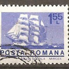 TIMBRE 92, ROMANIA, 1974, BRICUL MIRCEA, 1,55 LEI, STAMPILAT, FARA GUMA; VAPOR, BRIC, NAVA SCOALA, MARINA, FLOTA