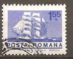 TIMBRE 92, ROMANIA, 1974, BRICUL MIRCEA, 1,55 LEI, STAMPILAT, FARA GUMA; VAPOR, BRIC, NAVA SCOALA, MARINA, FLOTA