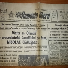 ziarul romania libera 11 aprilie 1973 ( vizita lui ceausescu in olanda )