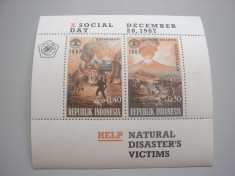 Indonezia 1967 dezastre naturale vulcani MI bl.9 MNH cota Michel = 55 eu foto