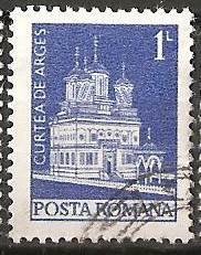 TIMBRE 103c, ROMANIA, MONUMENTE,1973, MANASTIREA CURTEA DE ARGES, 1 LEU, STAMPILAT, FARA; TEMA : ARTA, BISERICA, MONUMENT, ARHITECTURA , REGE foto