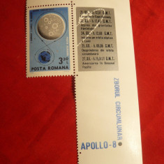 Serie Apollo 8 -1969 Romania ,1 val.cu vigneta