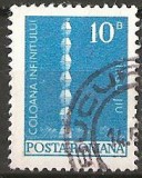 TIMBRE 103a, ROMANIA, 1973, COLOANA INFINITULUI, 10 BANI, STAMPILAT, FARA GUMA; TEMA : ARTA, BRANCUSI, MONUMENT, ARHITECTURA , OPERA, TARGU JIU