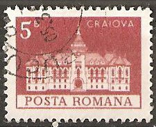 TIMBRE 103e, ROMANIA, MONUMENTE,1973, PALATUL CONSILIULUI POPULAR DIN CRAIOVA, 5 BANI, STAMPILAT; TEMA : ARTA, MONUMENT, ARHITECTURA , CONSTRUCTIE foto