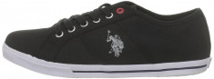 41,42_Adidasi originali US Polo Assn_tenisi barbati_din panza_negru_cutie foto