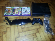 XBOX 360 4GB + KINECT + 3 JOCURI foto