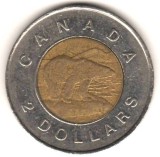 SV * Canada TWO DOLLARS / 2 DOLARI 1996 Elisabeth II * bimetal