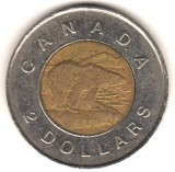 SV * Canada TWO DOLLARS / 2 DOLARI 1996 Elisabeth II bimetal