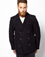 Palton/Geaca Barbateasca ASOS Peacoat Navi foto