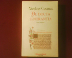 Nicolaus Cusanus De docta ignorantia. Editie bilngva foto