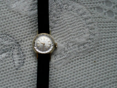 CEAS ELVETIAN VINTAGE TITONI DE ARGINT PLACAT CU AUR 21 JEWELS ROLED GOLD BEZEL foto