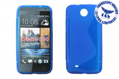 Husa Silicon HTC Desire 300 Albastru (Fan Courier gratuit) foto