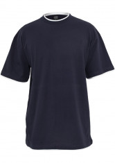 Tricou Urban Classics Tall Tee Contrast Navy/Alb foto