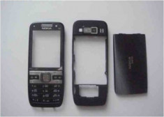 CARCASA NOKIA E52 NEAGRA BLACK - COMPLETA CU TASTATURA, CAPAC DE BATERIE SI MIJLOC foto