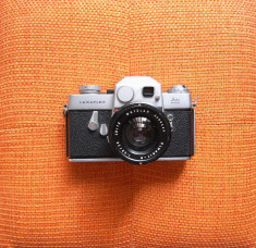 camera foto LEICA - Leicaflex Chrome + obiectiv Leitz 1:2.8/28 ELMARIT - R foto