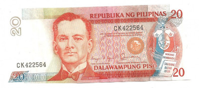 FILIPINE 20 piso 1986-94 XF foto