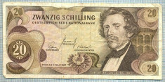 174 BANCNOTA - AUSTRIA - 20 SCHILLING - anul 1967(1968) -SERIA 313042 -starea care se vede foto