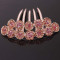 Accesoriu de par placat cu Aur 18k cu cristale Swarovski Pink Flower