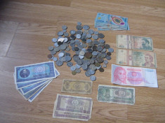 Vind/schimb colectie bani vechi 150 monede+bancnote foto
