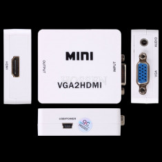 Adaptor Convertor VGA la HDMI (VGA + Audio intrare - HDMI Iesire) foto