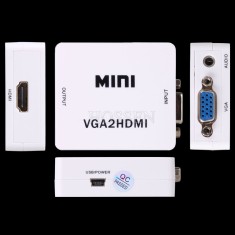 Adaptor Convertor VGA la HDMI (VGA + Audio intrare - HDMI Iesire) foto