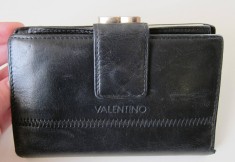 Portofel dama VALENTINO, original, piele naturala, compartiment maruntis, folosit - SUPER PRET!!! foto