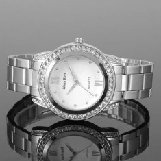 Ceas dama ALIAS KIM (SUA) by FOSSIL argintiu cu pietre cristale albe lux elegant, quartz, pret site 125 $+cutie cadou+card garantie foto