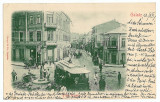 1233 - GALATI, tramway, royal Square, Litho - old postcard - used - 1900, Circulata, Printata