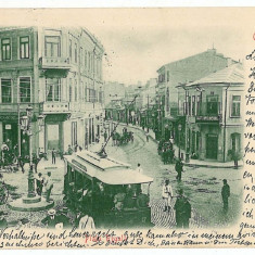1233 - GALATI, tramway, royal Square, Litho - old postcard - used - 1900