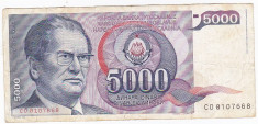 Serbia Yugoslavia-Iugoslavia 5000 Dinari 1985,generalul Tito foto