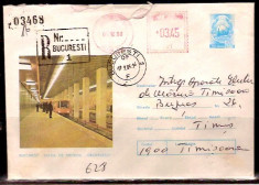 Romania - Intreg postal , circulat / BUC. STATIA METROU,,GROZAVESTI&amp;#039;&amp;#039; foto