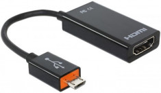 Adaptor SlimPort / MyDP tata la HDMI mama + USB micro-B mama - 65468 foto