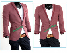 Sacou Tip Zara - grena - Sacou Slim Fit - Casual Office - POZE REALE - cod produs: 2371 foto